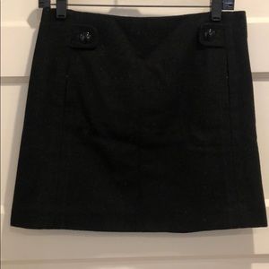 J. Crew Black Wool Mini Skirt 0